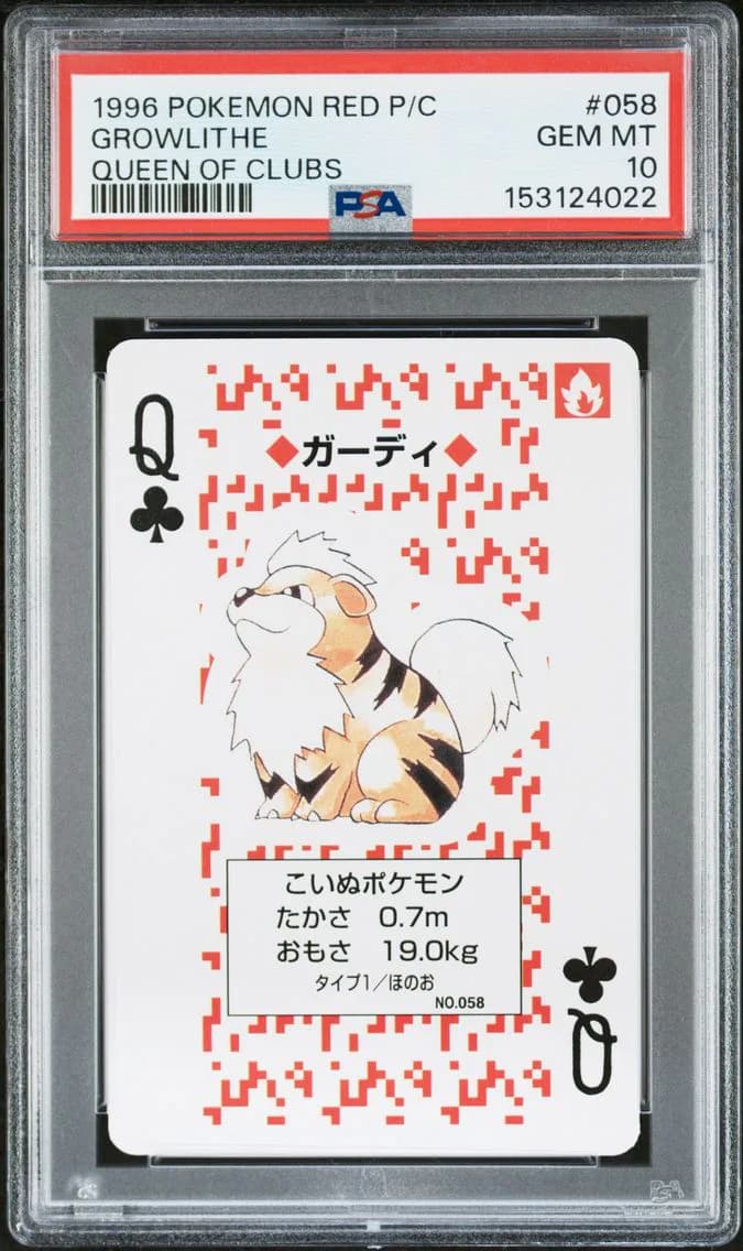 Growlithe, Red Version Playing Cards, PSA 10