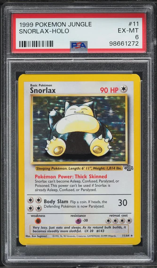 Jungle Holo Snorlax, Jungle, PSA 6
