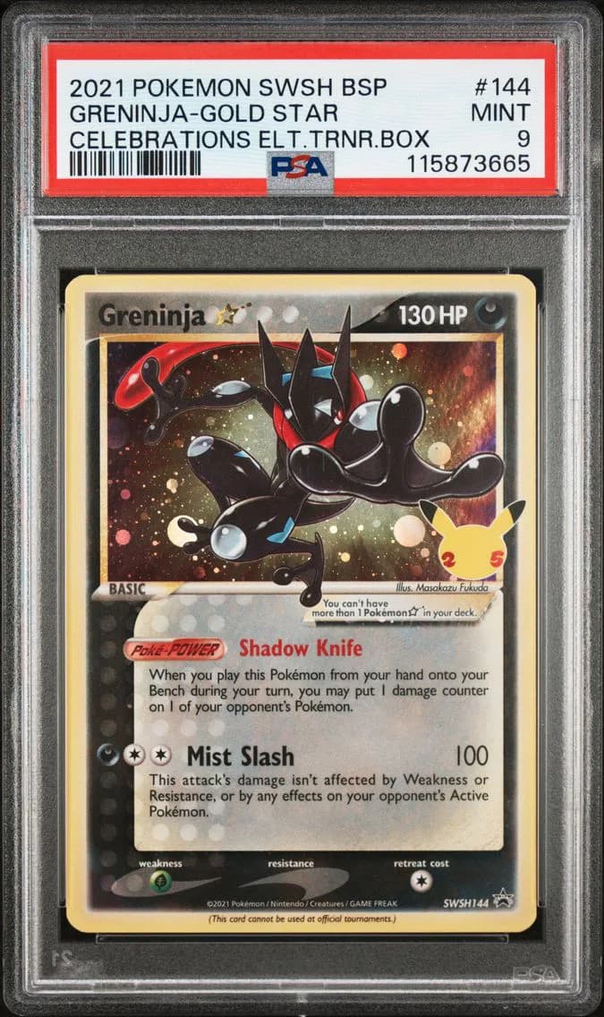 Greninja-Gold Star, Swsh Black Star Promo, PSA 9