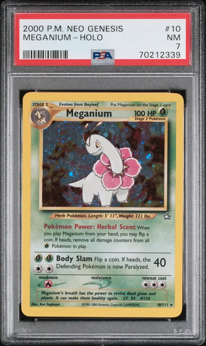 Meganium-Holo, Neo Genesis, PSA 7