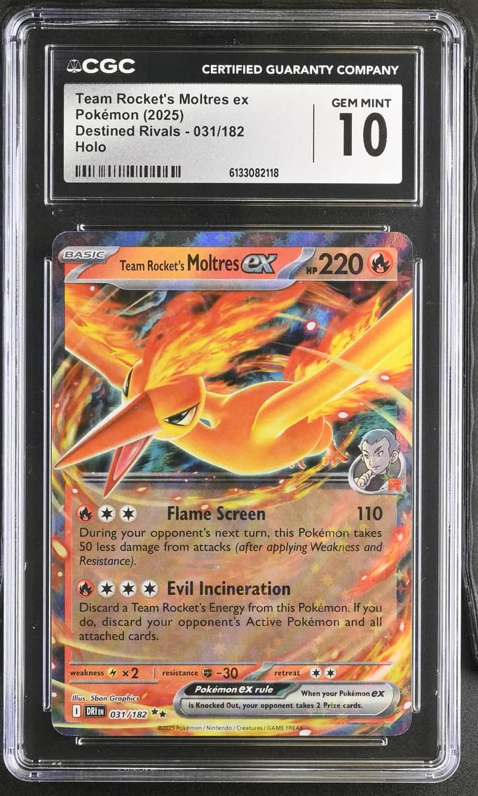 Team Rocket's Moltres ex, Destined Rivals, CGC 10