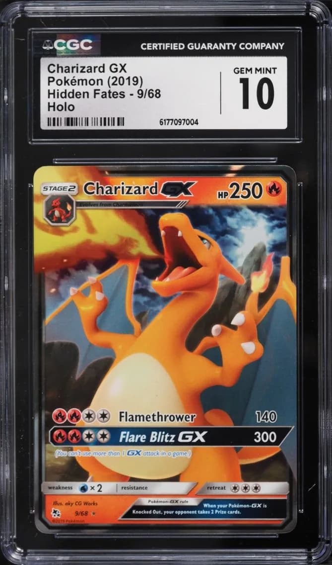 Charizard GX, Hidden Fates, CGC 10