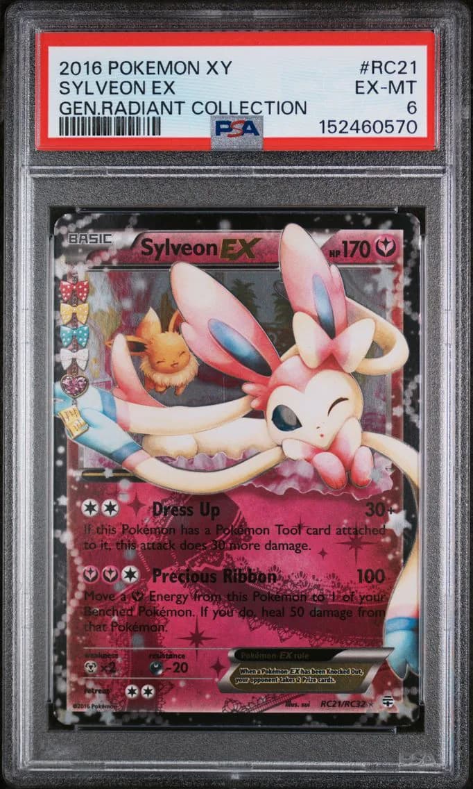 Sylveon EX, XY Generations Radiant Collection, PSA 6