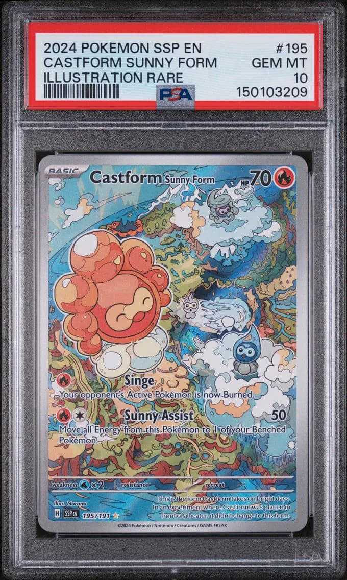 Castform Sunny Form, Surging Sparks, PSA 10