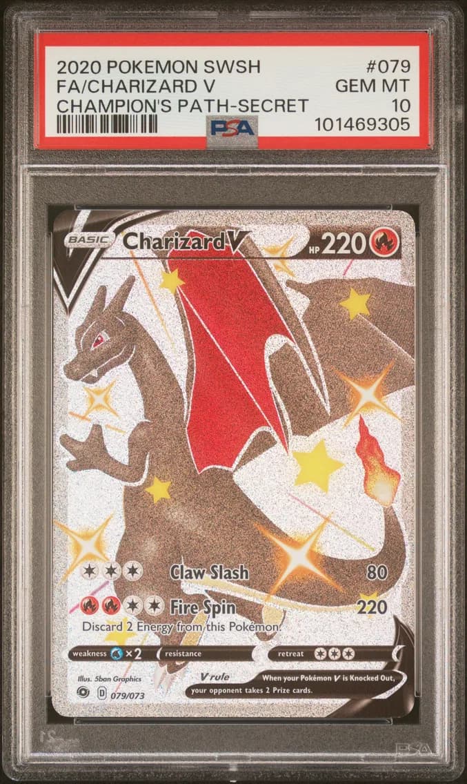 Charizard V, Sword & Shield Champion's Path, PSA 10