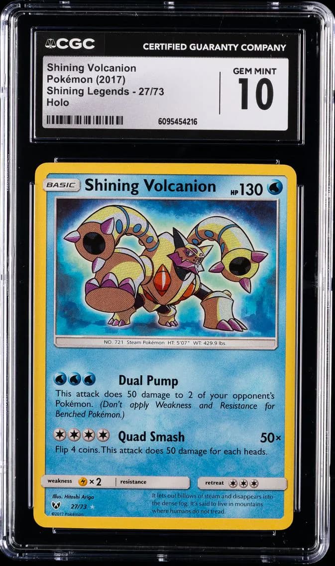 Shining Volcanion-Holo, Shining Legends, CGC 10