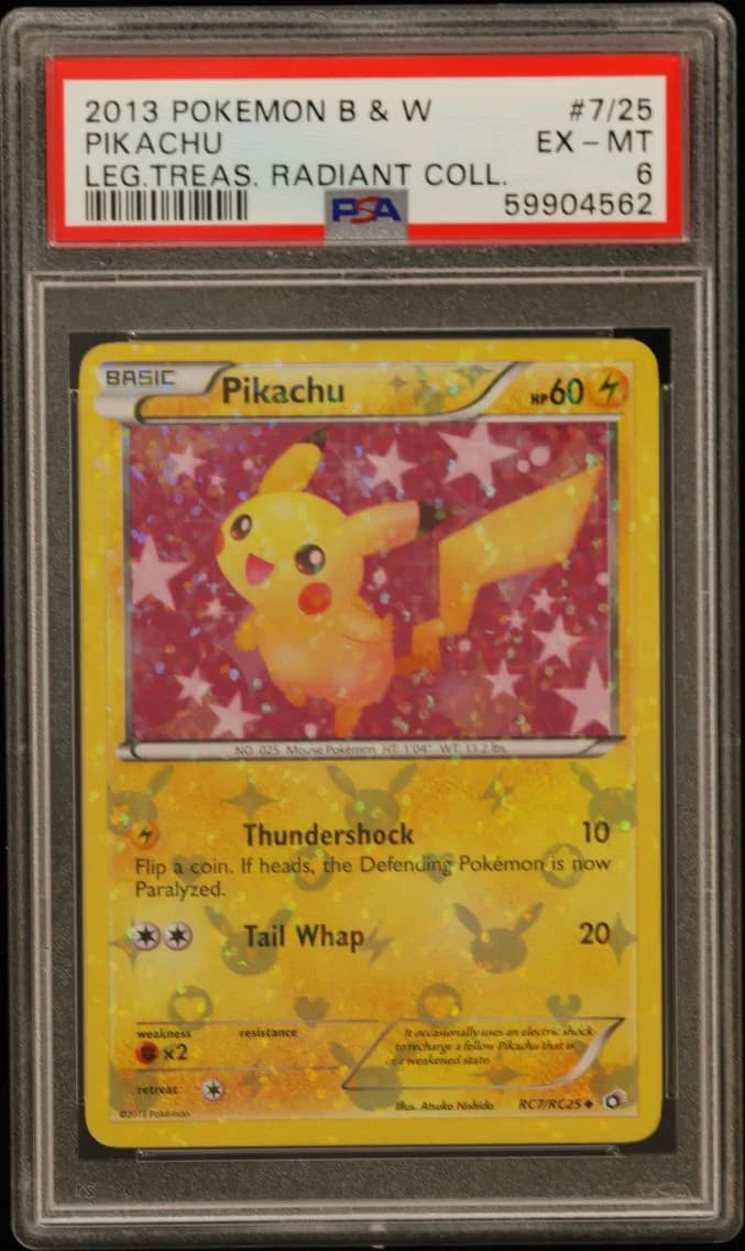 Pikachu, Black & White Legendary Treasures Radiant Collection, PSA 6