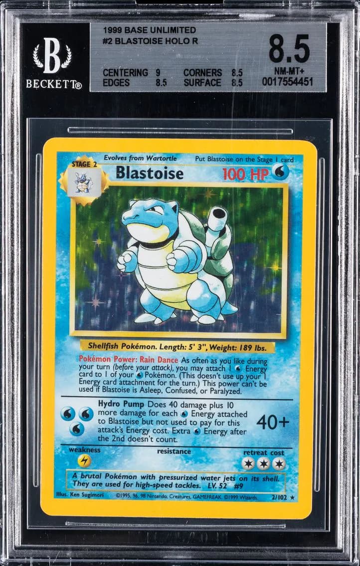 Blastoise-Holo, Base Unlimited, BGS 8.5