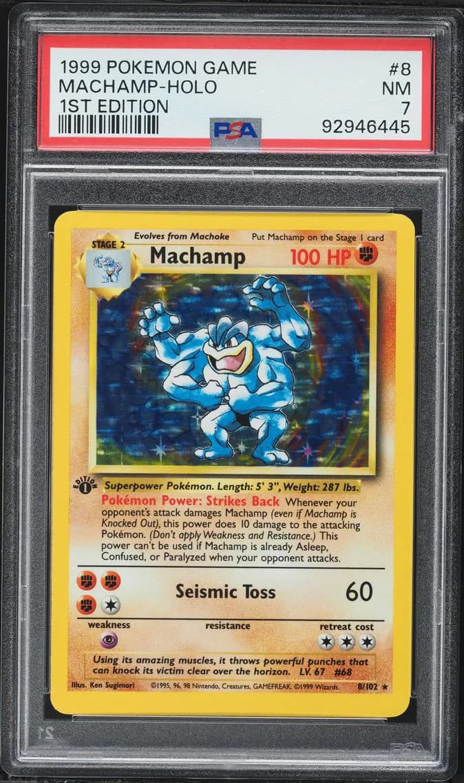Machamp-Holo 1st Edition, Game, PSA 7