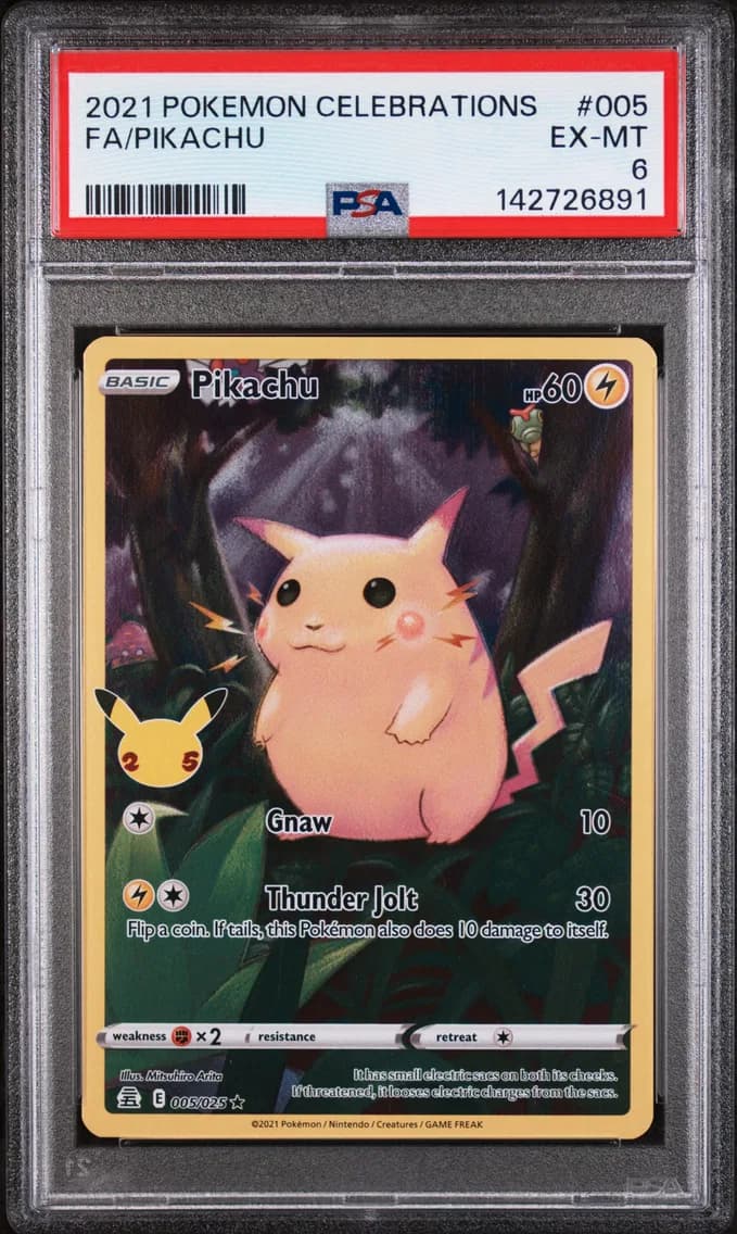 Pikachu, Celebrations, PSA 6