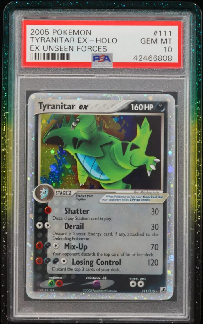 Tyranitar EX-Holo, EX Unseen Forces, PSA 10