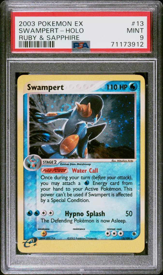 Swampert-Holo, EX Ruby & Sapphire, PSA 9