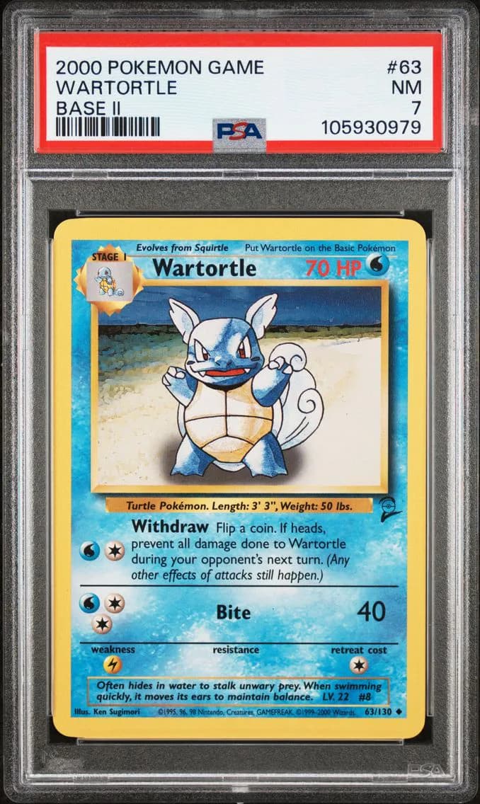 Wartortle, Game Base II, PSA 7