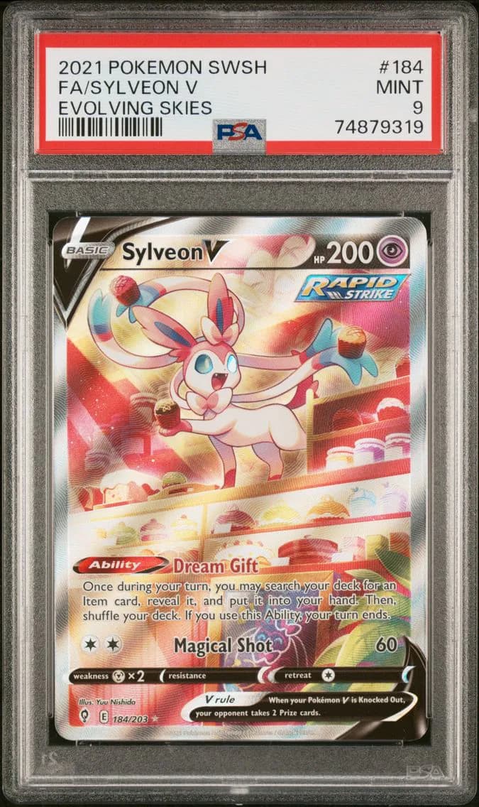 Sylveon V, Sword & Shield Evolving Skies, PSA 9