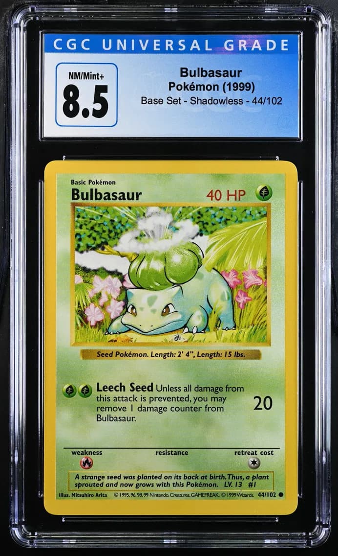 Bulbasaur Shadowless, Base Set (Shadowless), CGC 8.5