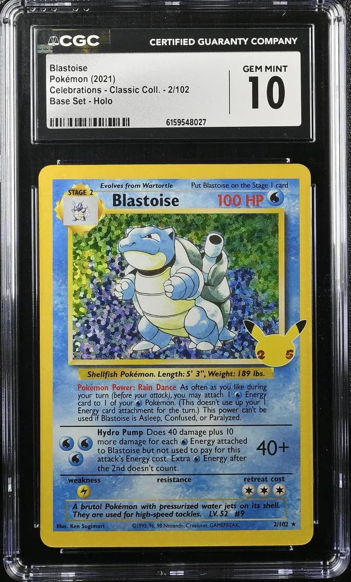 Blastoise, Celebrations - Classic Collection, CGC 10