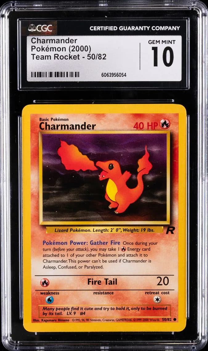 Charmander, Team Rocket - Unlimited, CGC 10