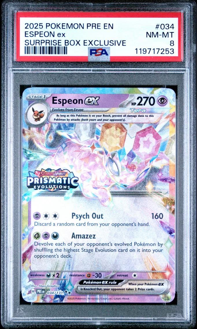 Espeon EX, Prismatic Evolutions, PSA 8
