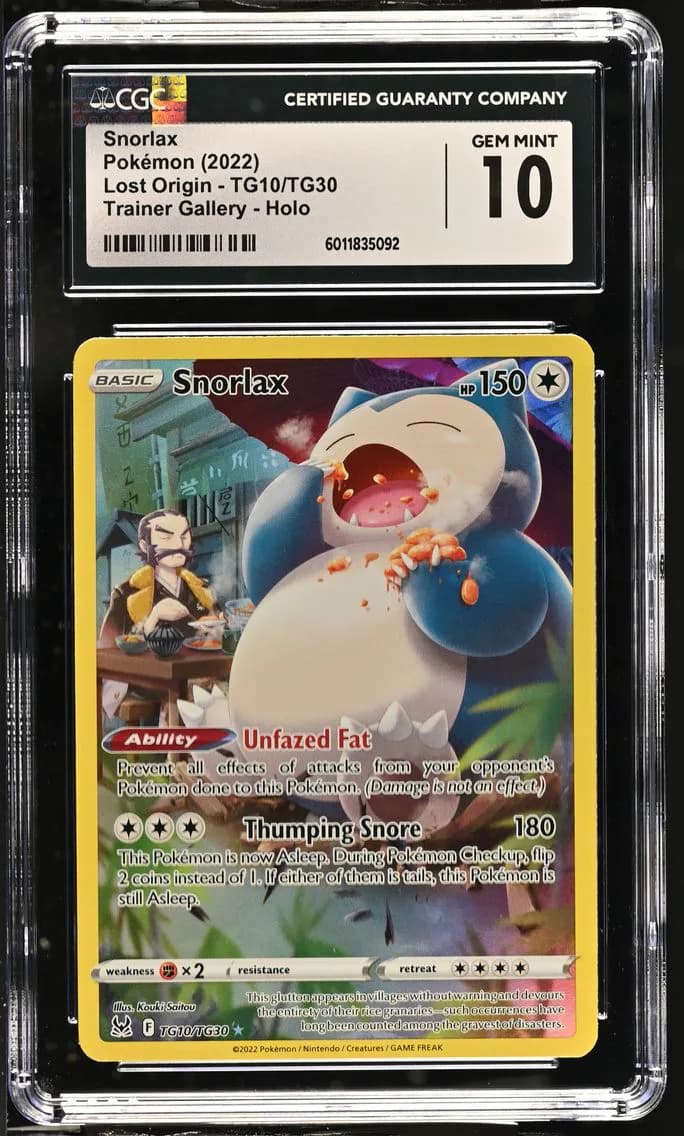 Snorlax, Lost Origin, CGC 10