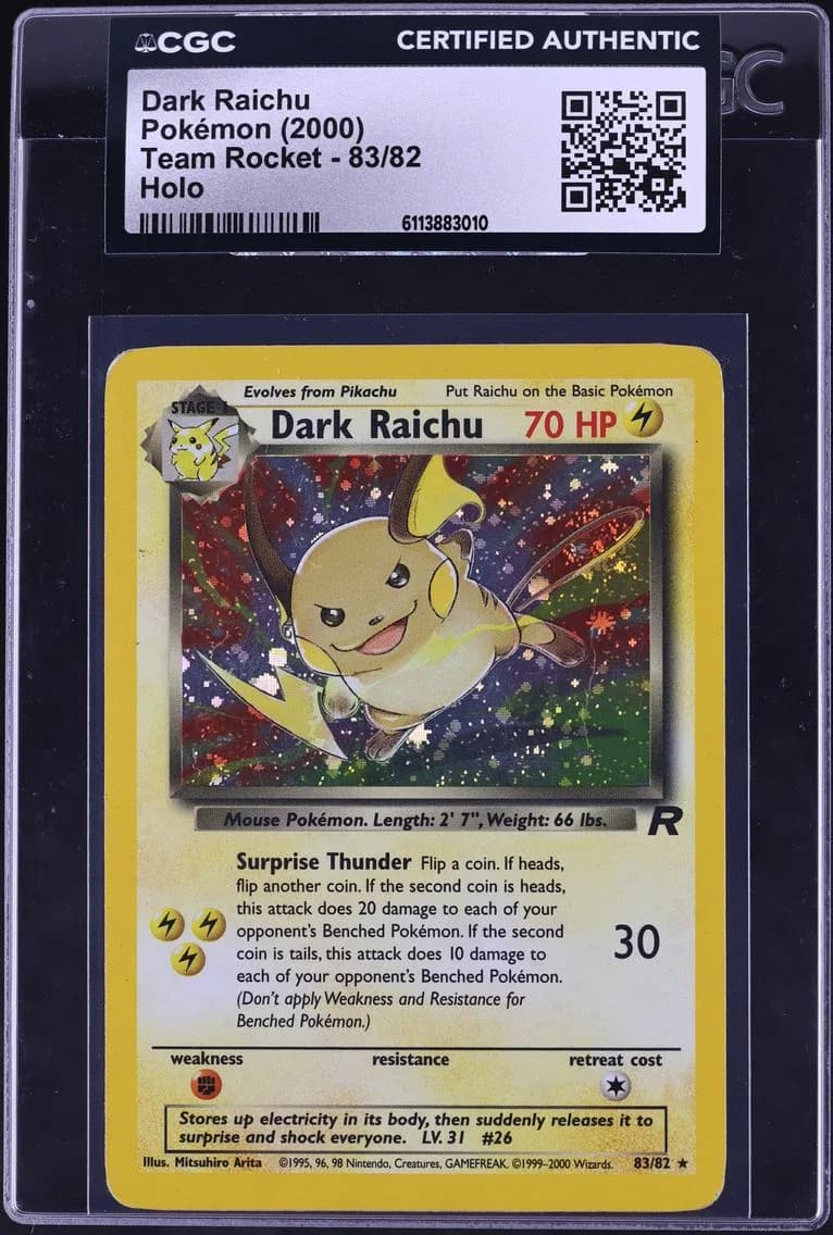 Dark Raichu, Team Rocket - Unlimited, CGC 0