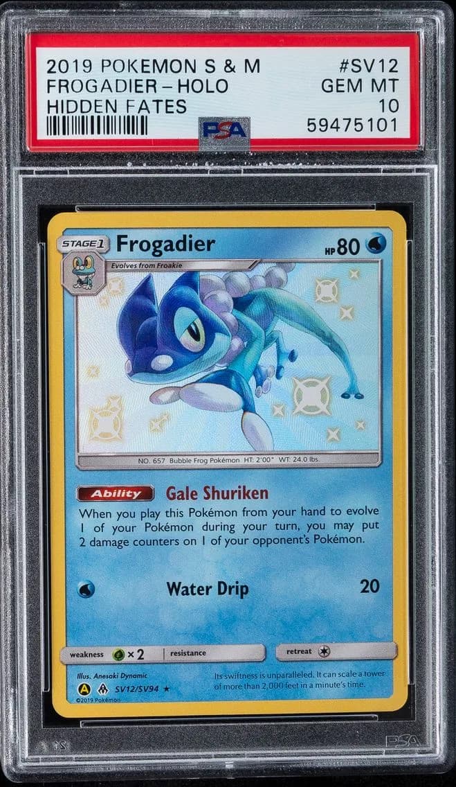Frogadier-Holo, Sun & Moon Hidden Fates, PSA 10