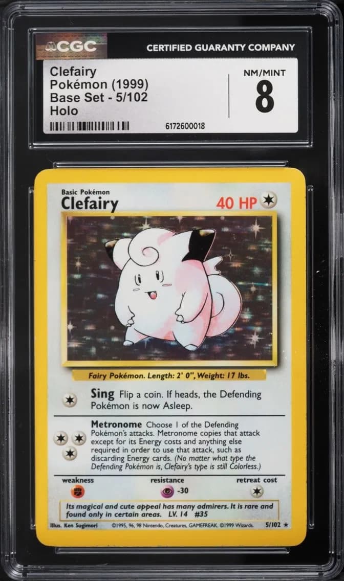 Clefairy, Base Set - Unlimited, CGC 8