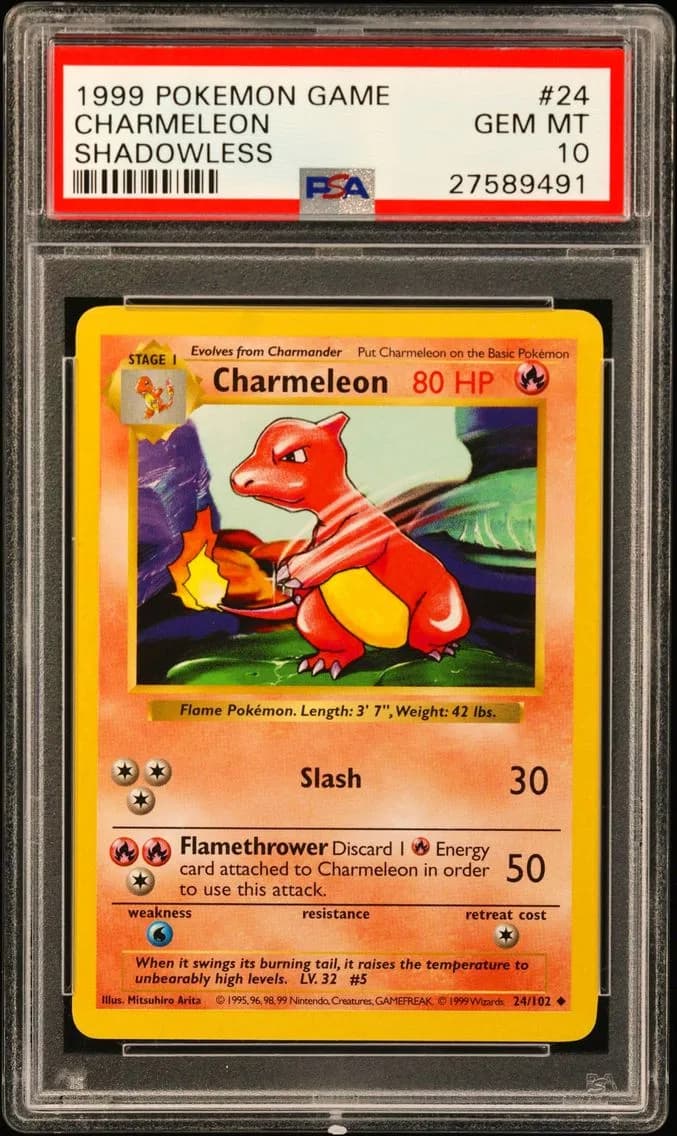 Charmeleon Shadowless, Game, PSA 10