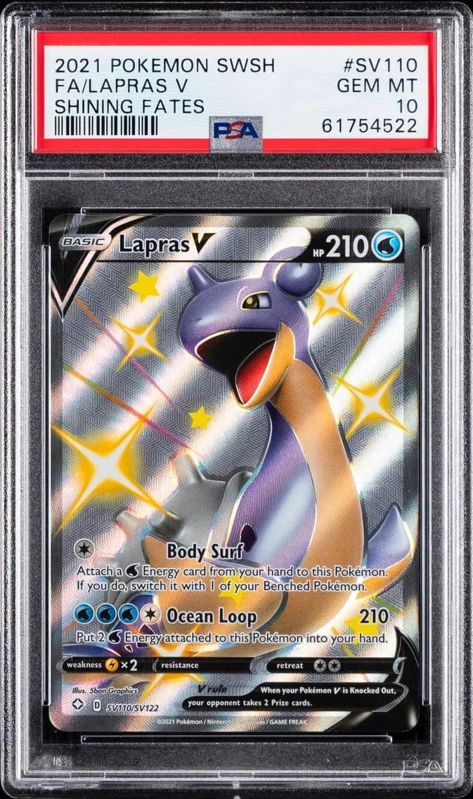 Lapras V, Sword & Shield Shining Fates, PSA 10
