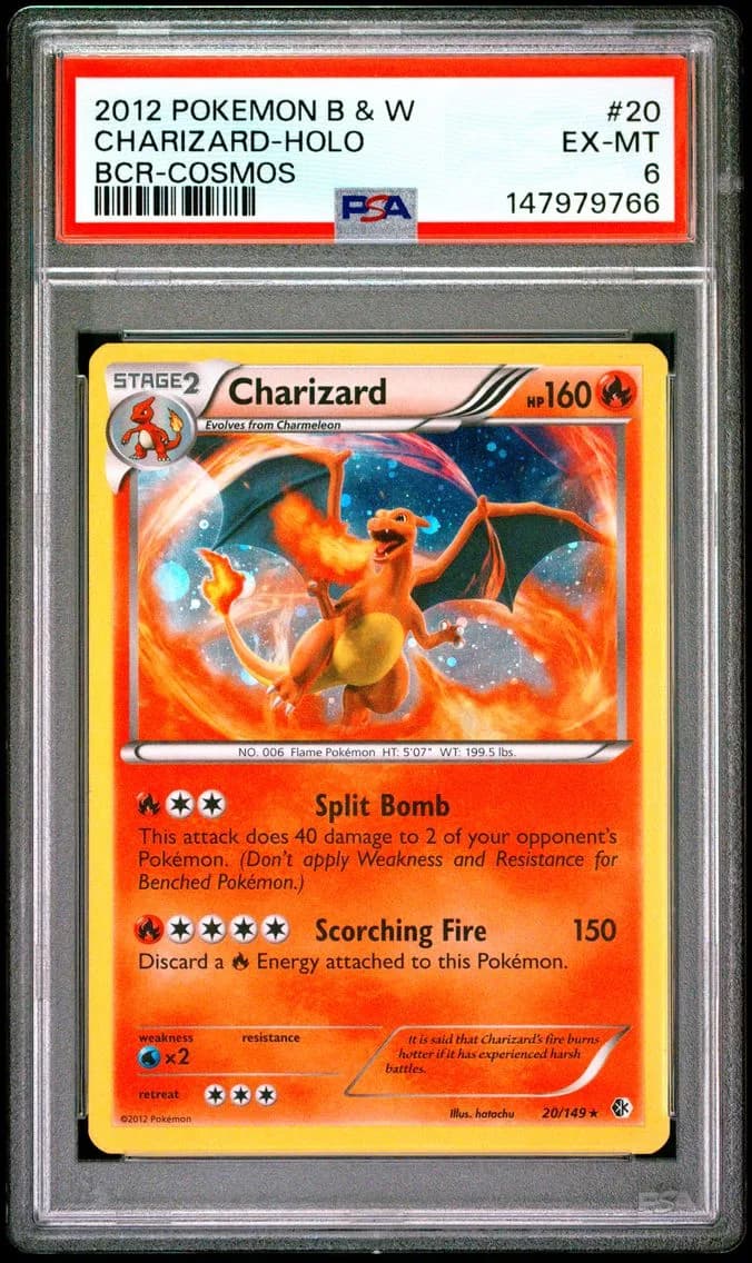 Charizard-Holo, Black & White Boundaries Crossed, PSA 6