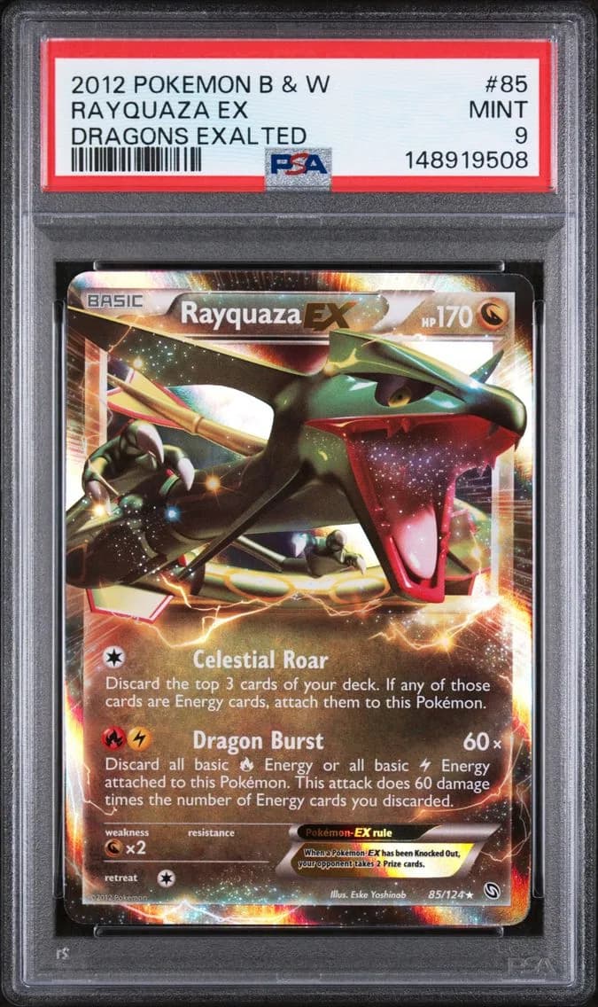 Rayquaza EX, Black & White Dragons Exalted, PSA 9