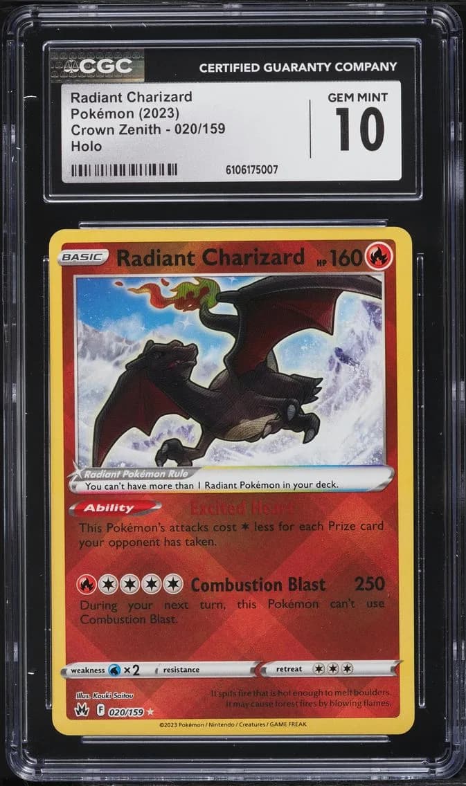 Radiant Charizard, Crown Zenith, CGC 10
