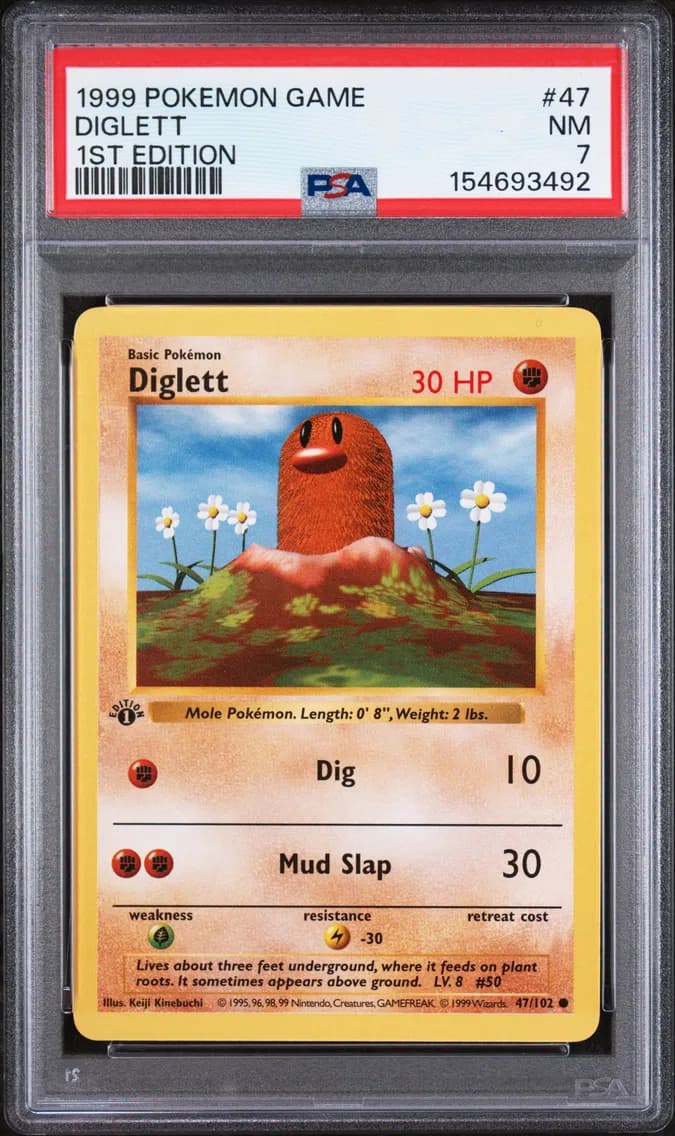 Diglett 1st Edition, Game, PSA 7