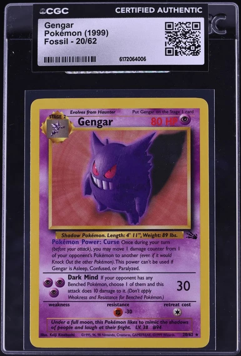 Fossil Gengar, Fossil - Unlimited, CGC 0