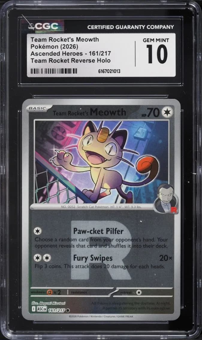 Rocket's Meowth, Ascended Heroes, CGC 10