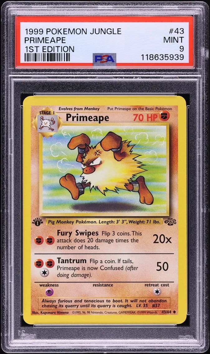 Primeape 1st Edition, Jungle, PSA 9
