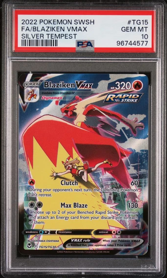 Blaziken VMAX, Sword & Shield Silver Tempest, PSA 10