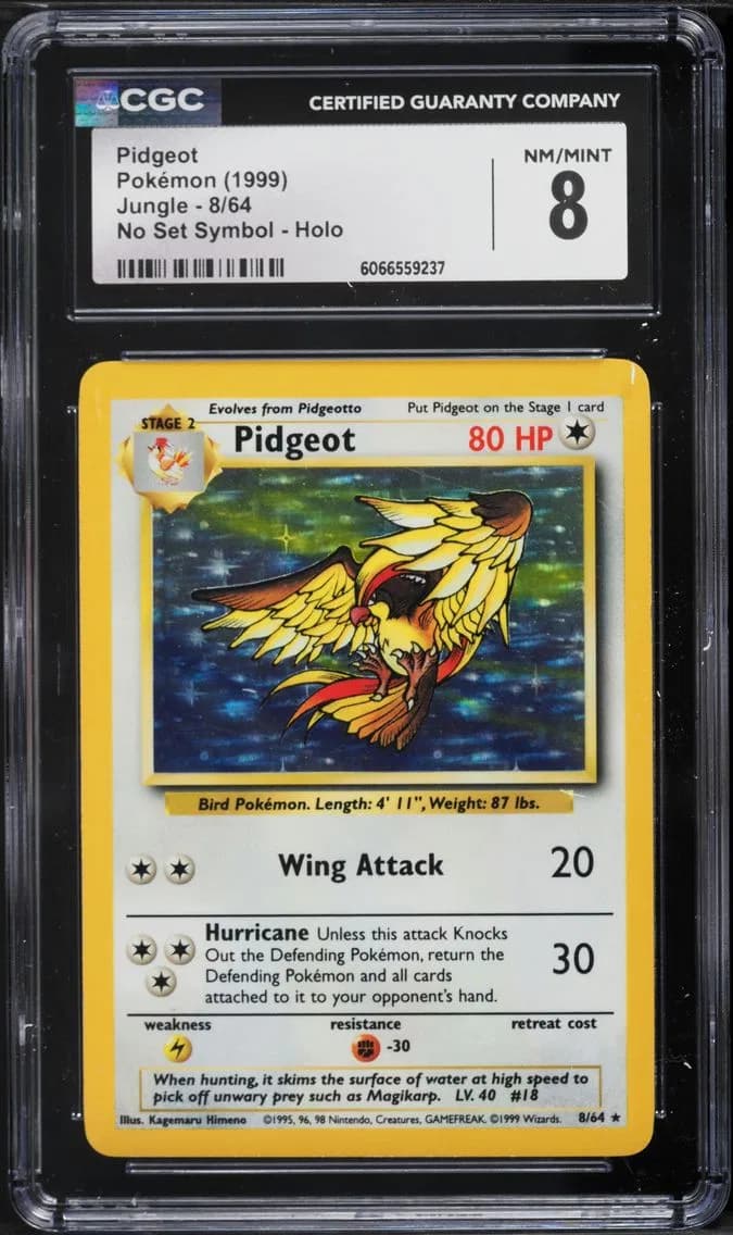 Pidgeot-Holo, Jungle - Unlimited, CGC 8