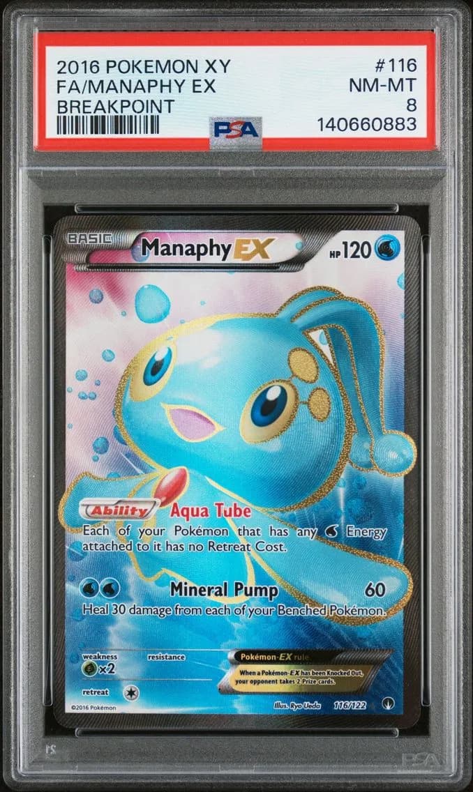 Manaphy EX, XY Breakpoint, PSA 8