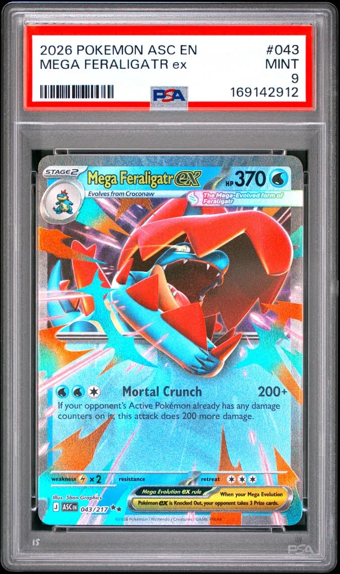 Mega Feraligatr EX, Ascended Heroes, PSA 9