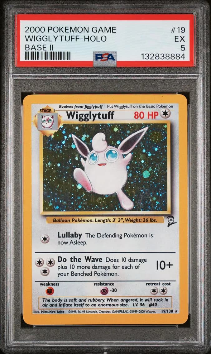Wigglytuff-Holo, Game Base II, PSA 5