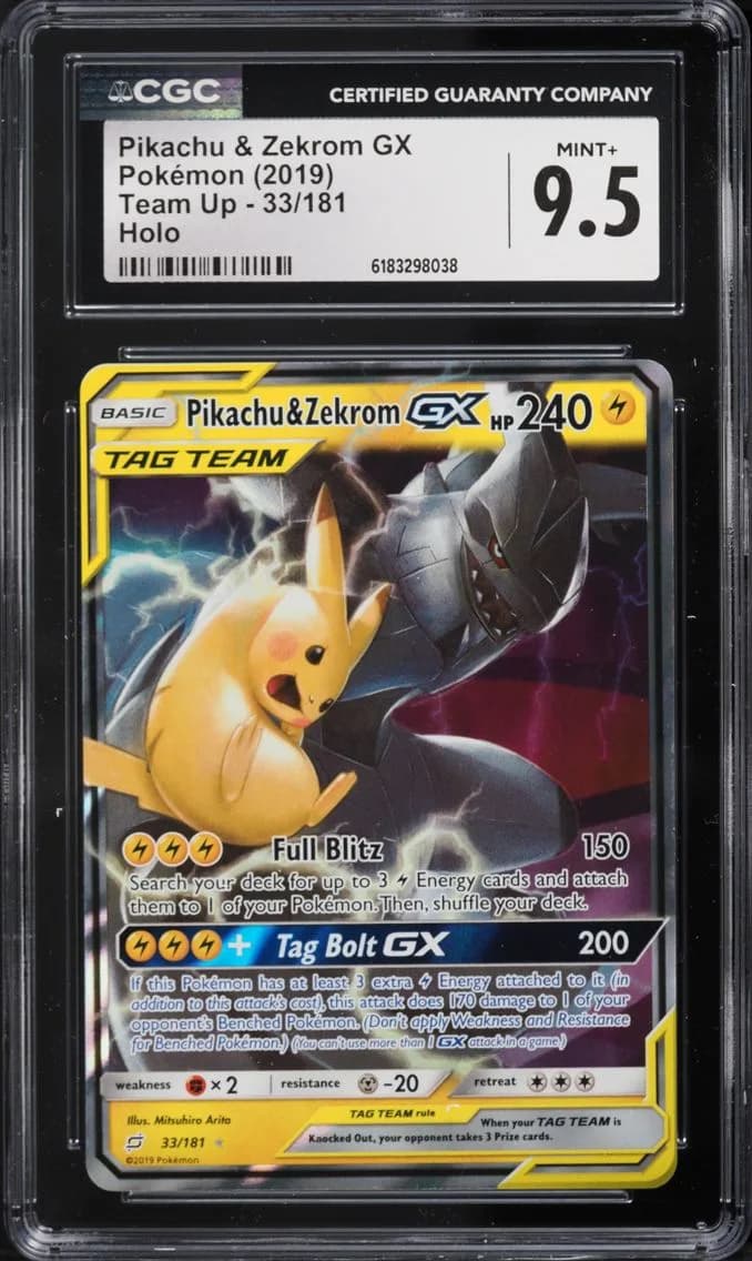 Pikachu & Zekrom GX, Team Up, CGC 9.5