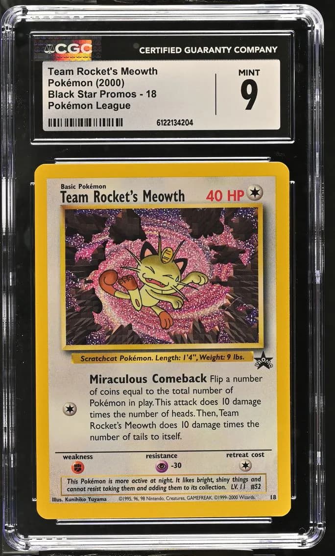 Team Rocket's Meowth, Black Star Promos - WotC, CGC 9