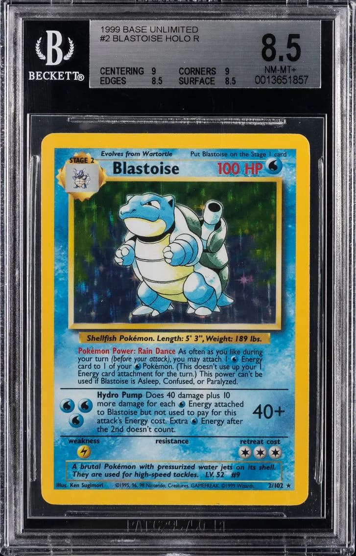 Blastoise-Holo, Base Unlimited, BGS 8.5