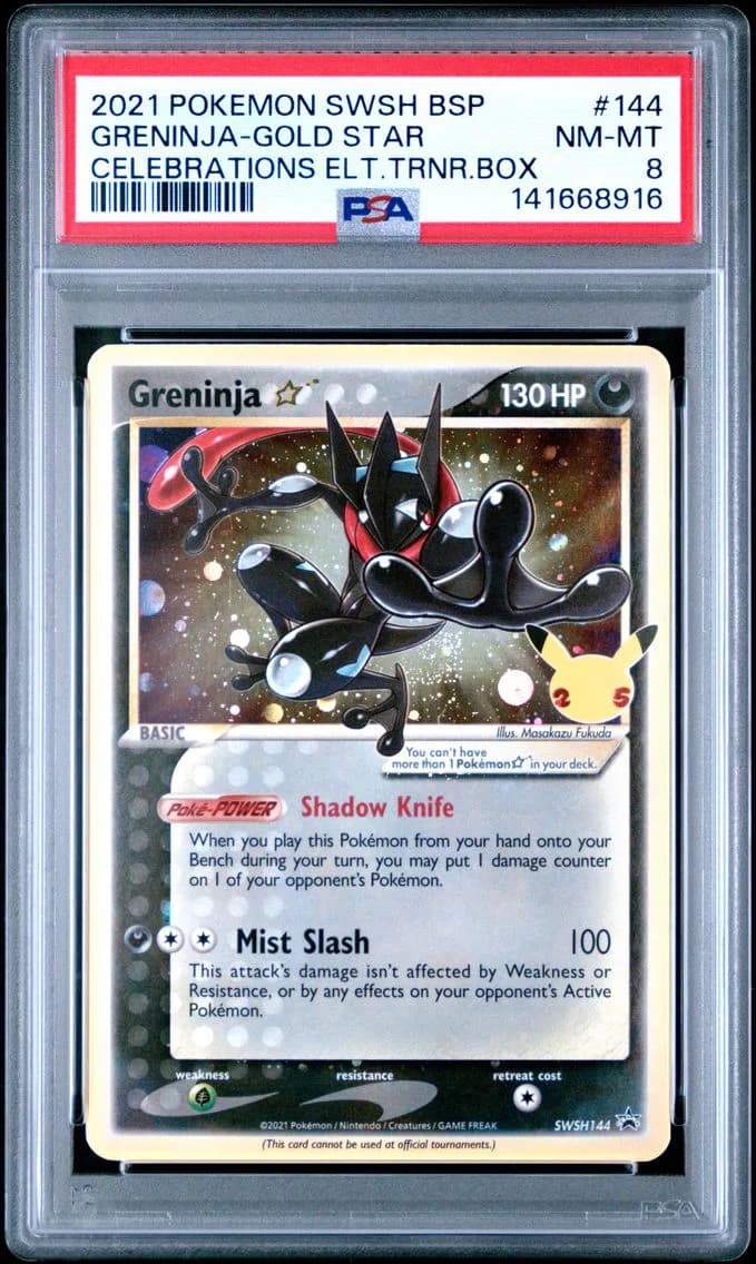 Greninja-Gold Star, Swsh Black Star Promo, PSA 8