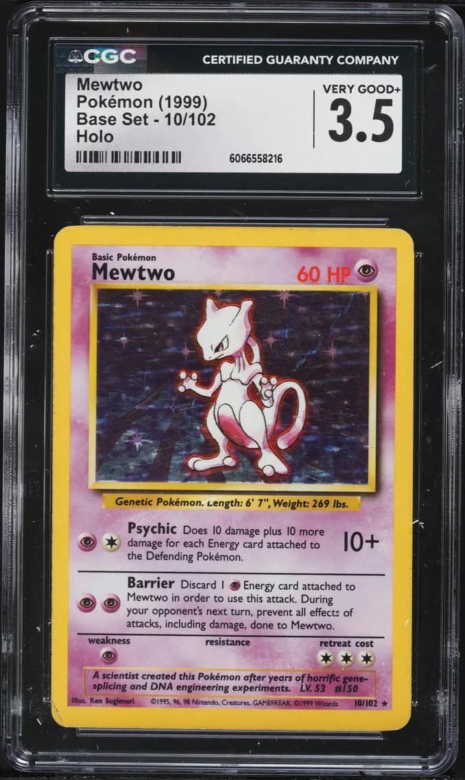 Mewtwo-Holo, Base Set - Unlimited, CGC 3.5