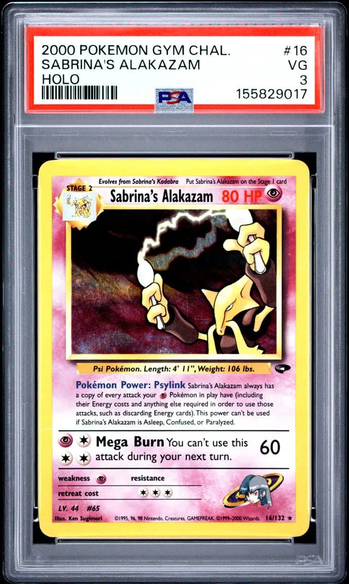 Sabrina's Alakazam, Gym Challenge, PSA 3