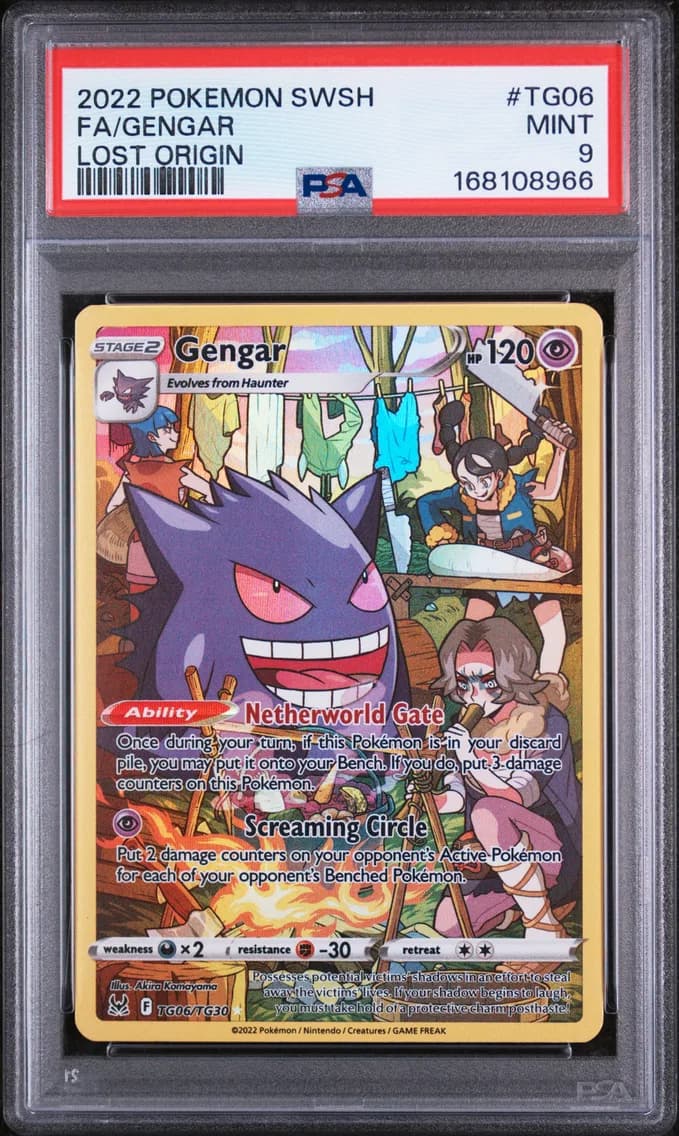 Gengar, Sword & Shield Lost Origin, PSA 9