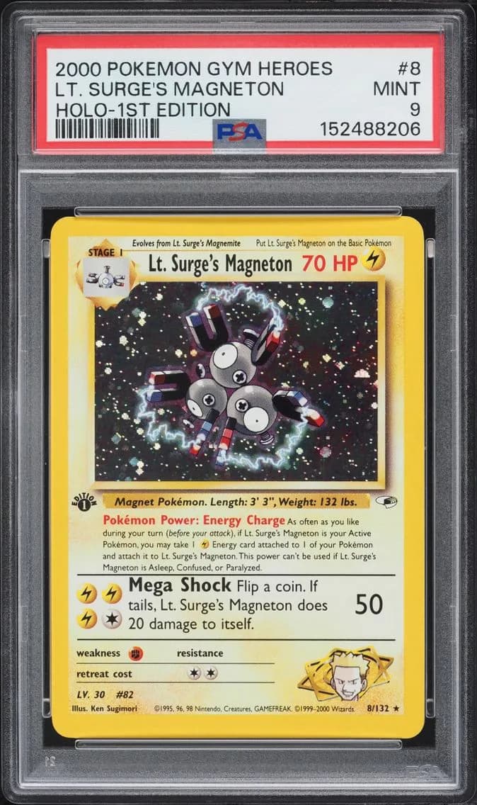 LT. Surge's Magneton, Gym Heroes, PSA 9