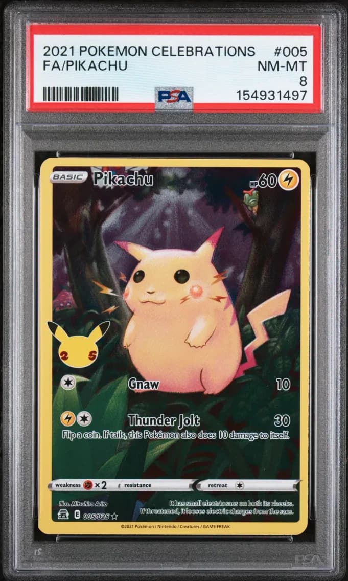 Pikachu, Celebrations, PSA 8