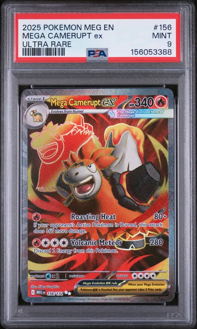 Mega Camerupt EX, Mega Evolution, PSA 9